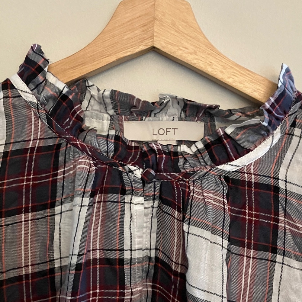 Plaid Ruffled Blouse - Picture 5 of 6